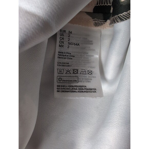 H&M Women’s Olive Green/Beige Abstract Camo Flared A-Line Skirt Sz 2 High Waist - Picture 10 of 11